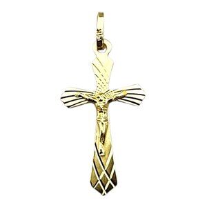 14 Karat Yellow Gold Crucifix Pendant #23074